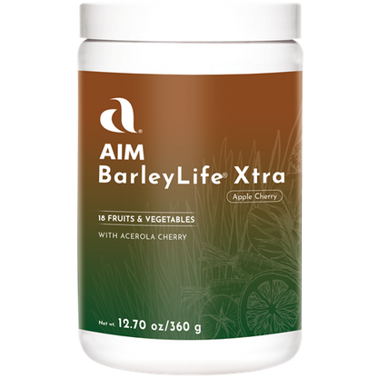 AIM BarleyLife Xtra barley leaf juice powder container