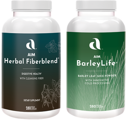 Gut & Greens Capsule Duo - Herbal Fiberblend & BarleyLife Capsules