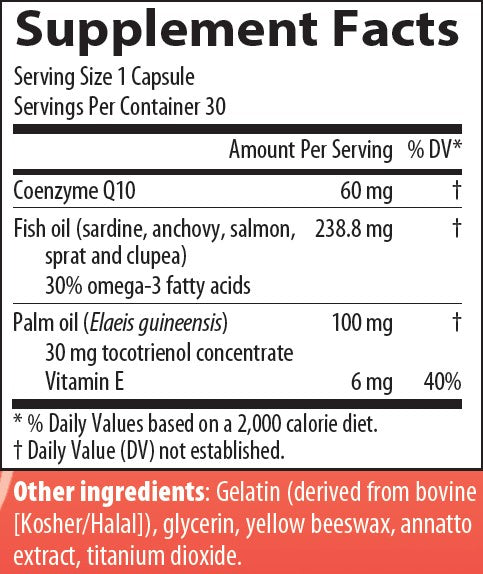 AIM CellSpark 360 supplement facts label with detailed nutritional information including CoQ10, Fish Oil, Omega 3, & Vitamin E.