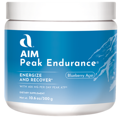 AIM Peak Endurance dietary supplement for energy and recovery with 400 mg of Peak ATP.  Also  including  B1 -thiamin, B2 - riboflavin , B3 - niacinamide, B5 - calcium, B6 - pyridoxine hydrochloride, B12 - methylcobalamin, and vitamin C - calcium ascorbate