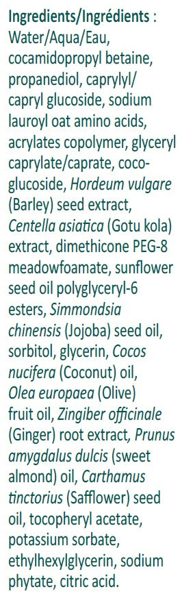 AIM REPLY - Oil to Foam Cleanser list of ingredients on a product label