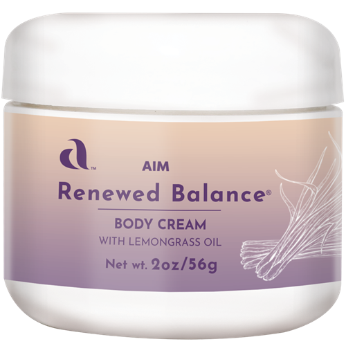 AIM Renewed Balance Body Cream with Lemongrass Oil contains natural progesterone.