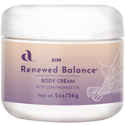 AIM Renewed Balance Body Cream with Lemongrass Oil contains natural progesterone.