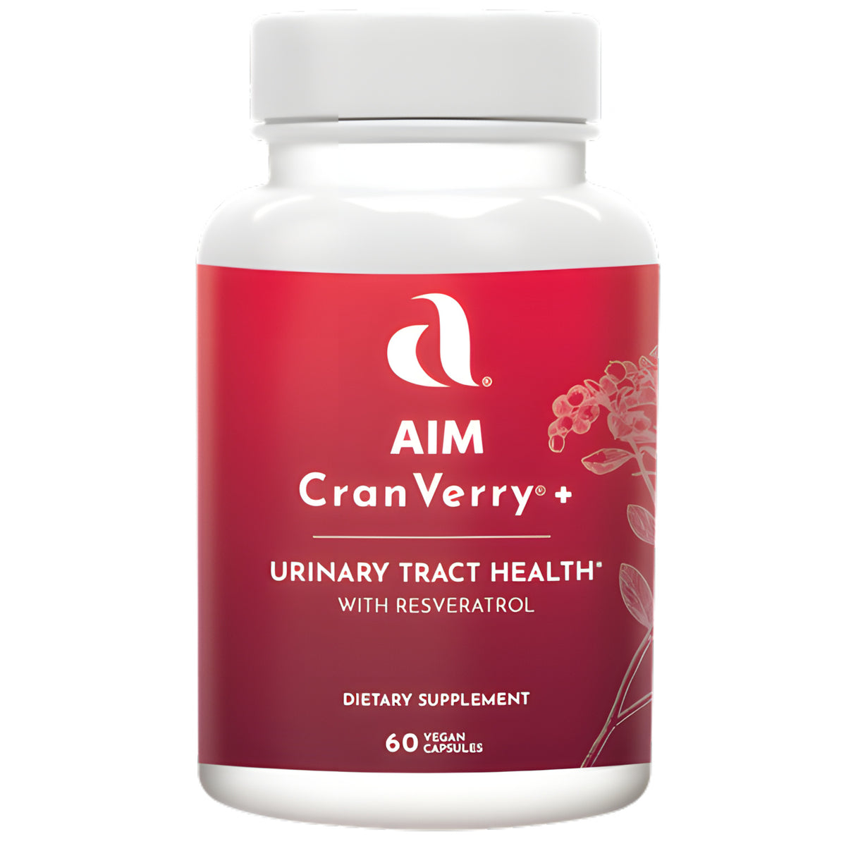 AIM CranVerry+ dietary supplement with a red label, shown on a plain white background.