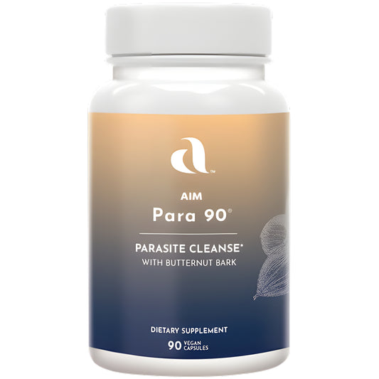 AIM Para 90® bottle of 90 vegan capsules.